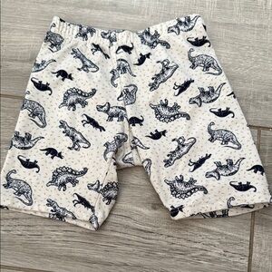 Dot dot smile kick shorts Dinosaur Print Shorts - Cream and navy blue